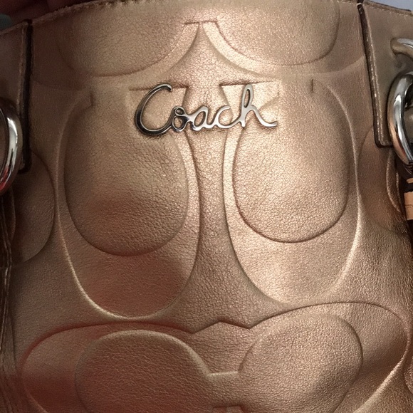 Coach Embossed Gold Purse - Picture 10 of 16